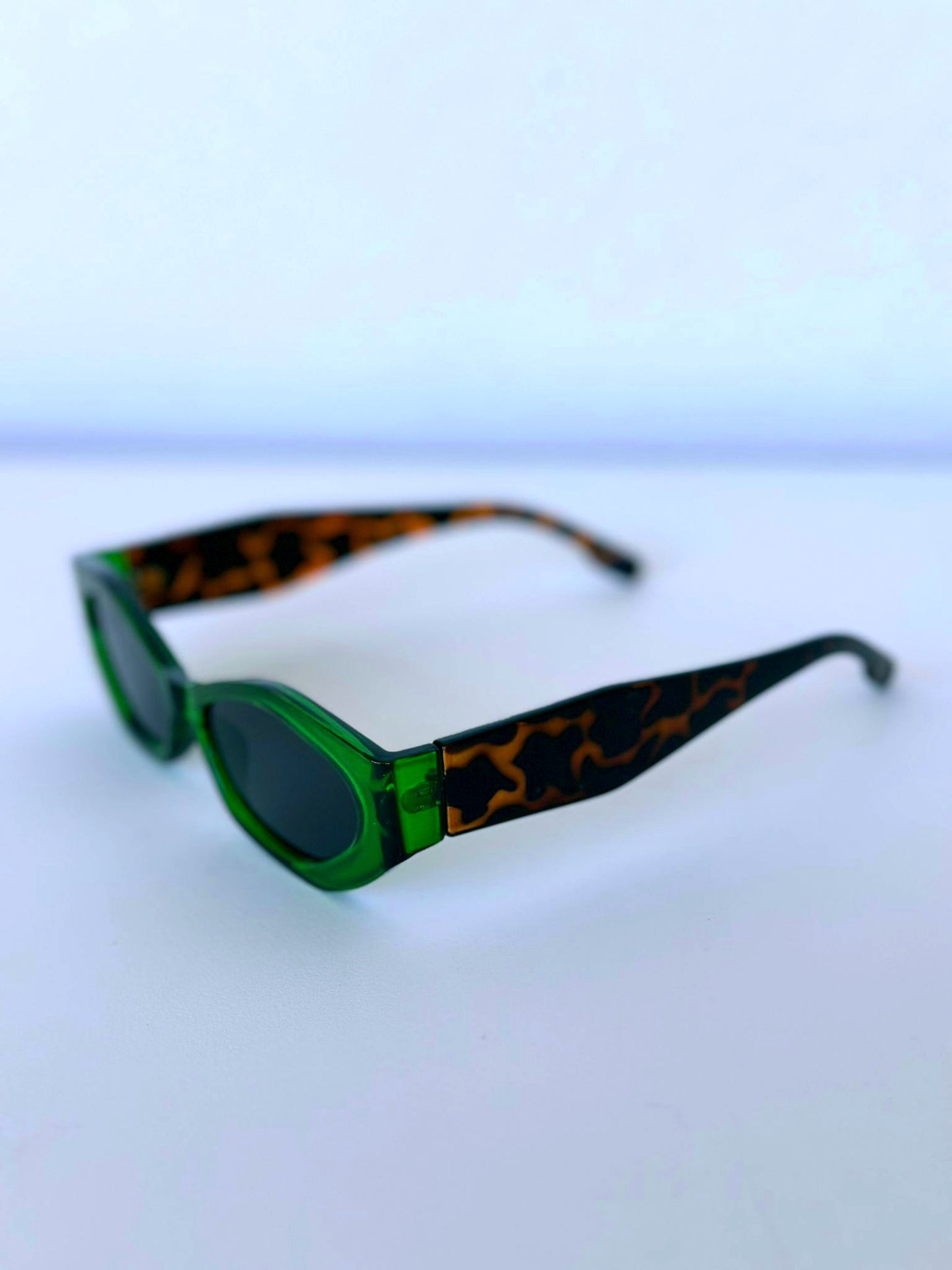 Bohemian Cat Eye Style Green Frame Sunglasses