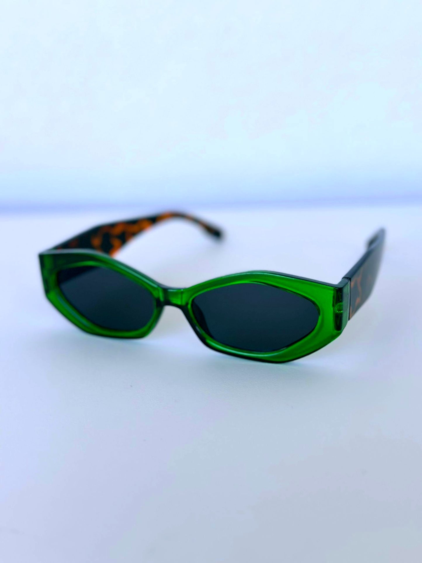 Bohemian Cat Eye Style Green Frame Sunglasses