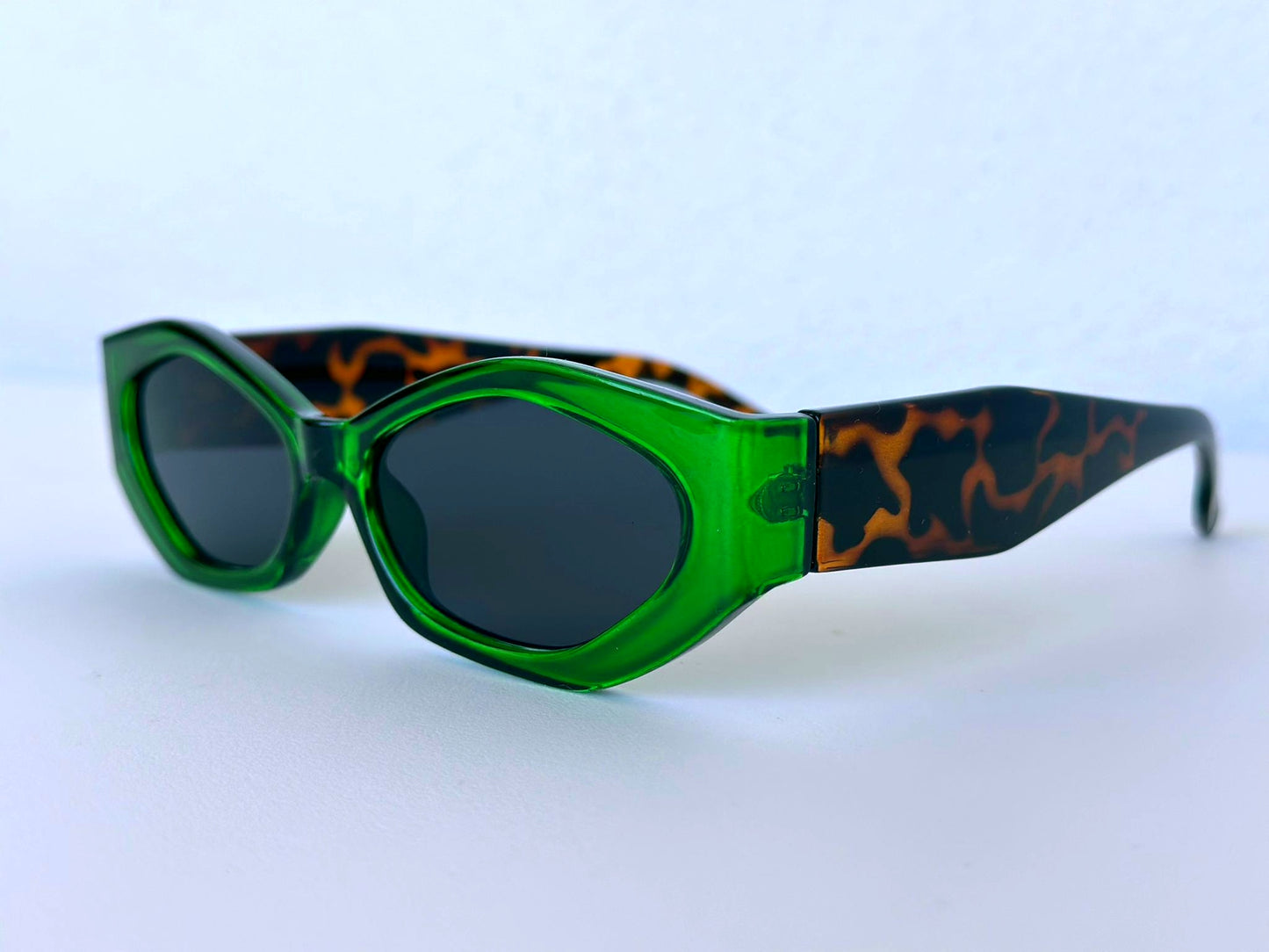 Bohemian Cat Eye Style Green Frame Sunglasses