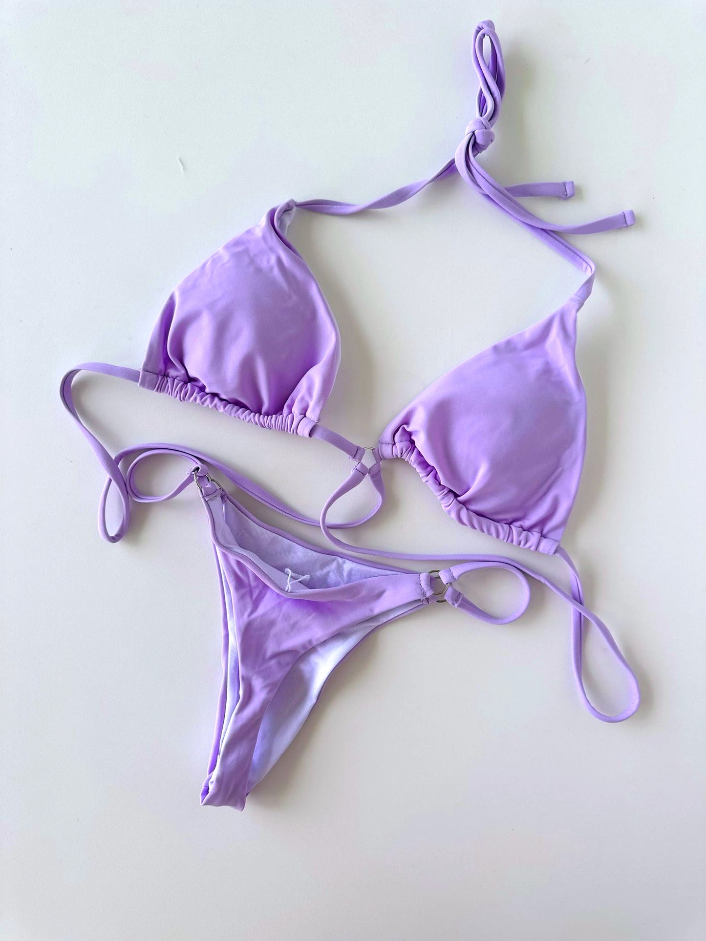 Lilac Linked Halter Bikini Set