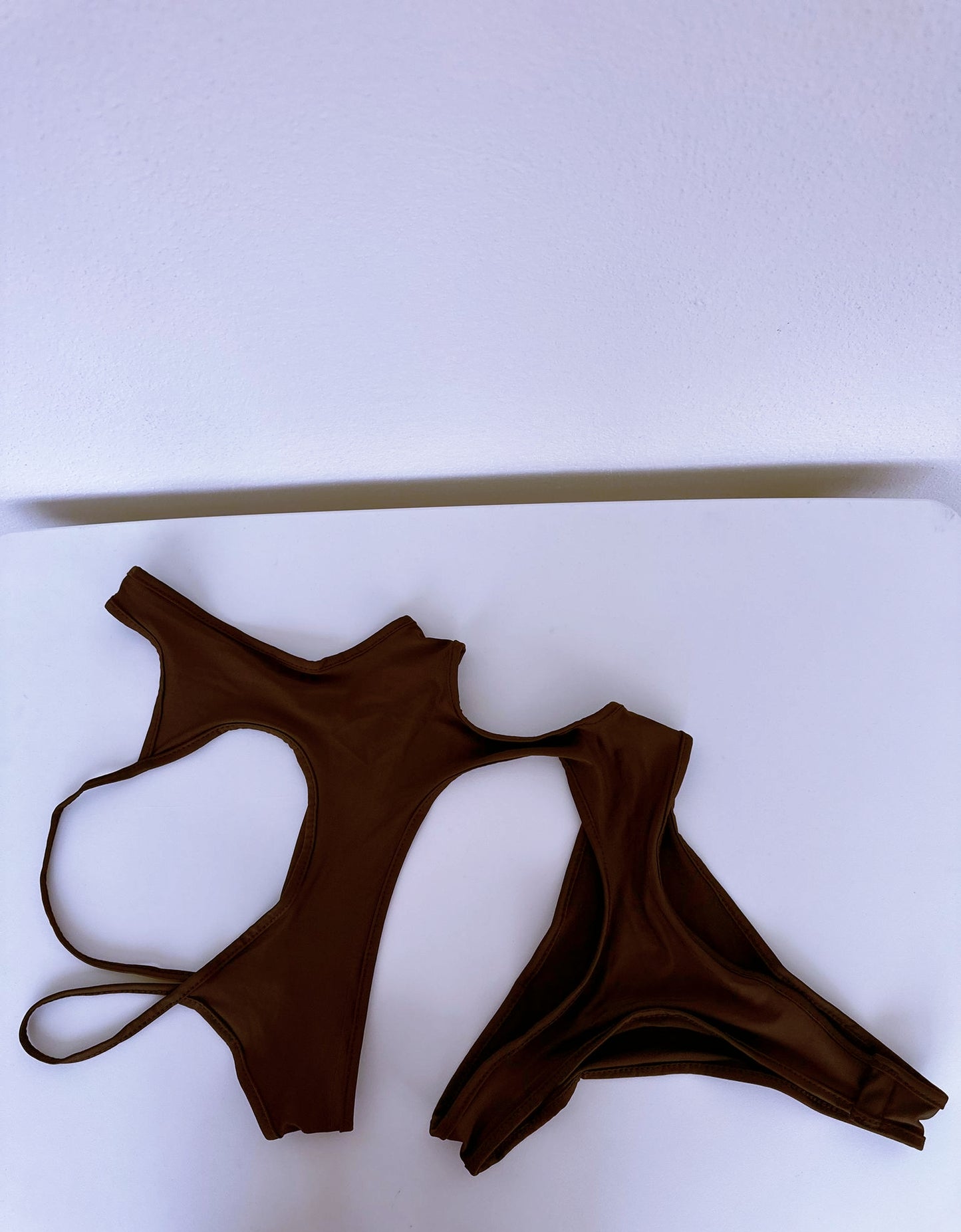 Coffee Brown Cut Out Bodysuit