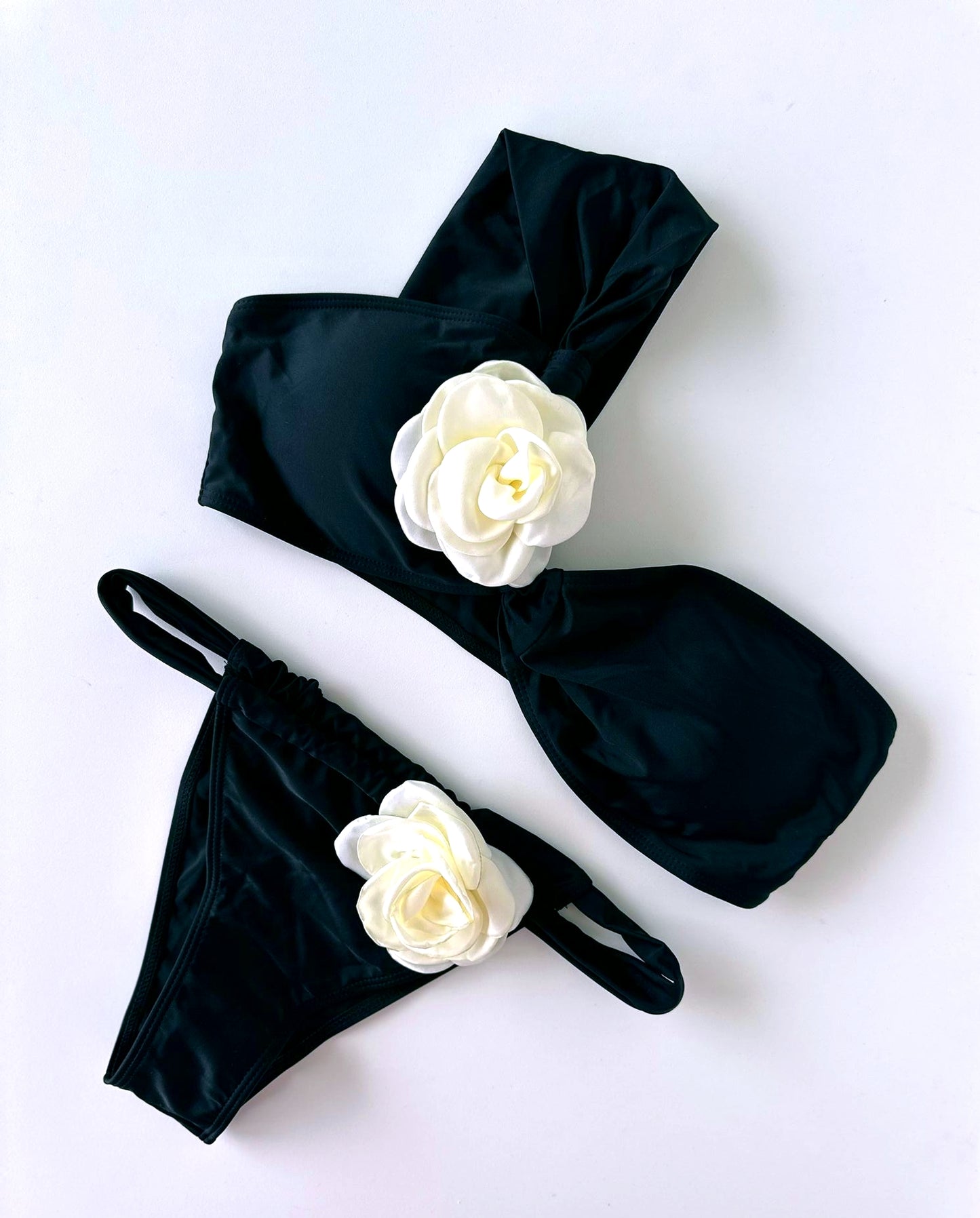 Off Shoulder Black Bikini Set