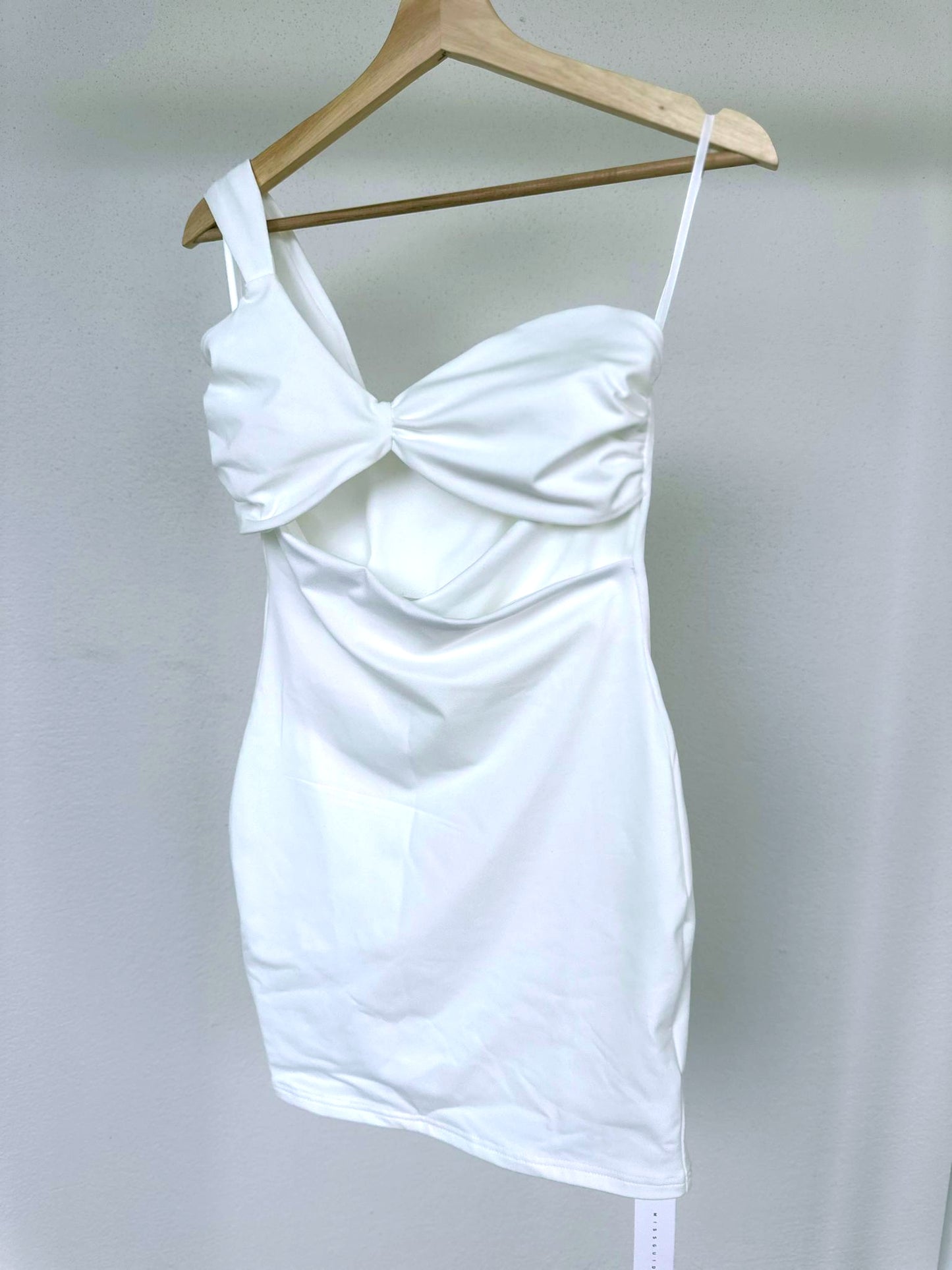 Asymmetric White Mini Dress