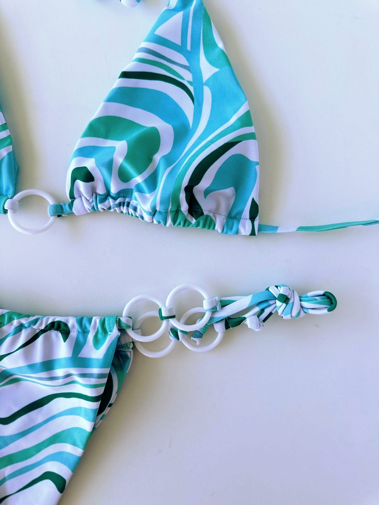 Triangle Bikini Set with Rings Details